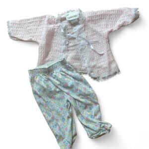 Vintage newborn baby soft outfit set Childwise sweater floral pants 0-3 m